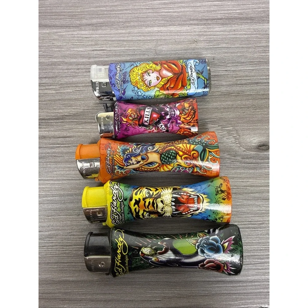 Vintage Ed Hardy Lot Of 5 2 Jumbo 2 SmallLighter Bottle Opener Y2K Tattoo Design